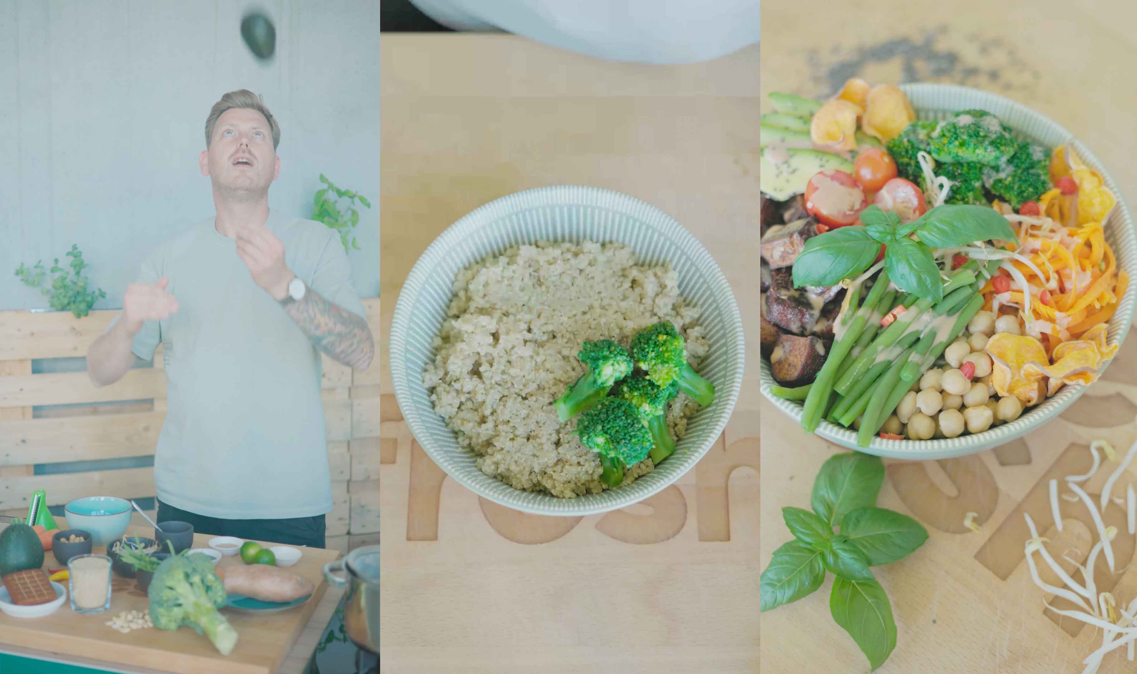 Vegane Buddha Bowl mit Tahini-Dressing