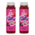 Zwei Flaschen des Ballaststoffdrinks Daily Balance in der Sorte Red Berry