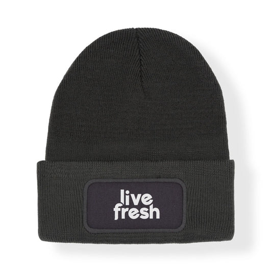 LiveFresh - Beanie mit Logo - Bio Baumwolle - LiveFresh